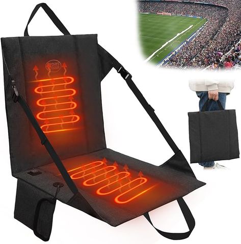 Amazon.com: Heated Stadium Seat Cushion Pad Cordless Rechargeable 149F USB Battery Heated Bleacher Cushion Portable Heating Pad with Backrest Heating for Outdoor Camping, Fishing - 3 Heat Settings (NO Power Bank) : Sports & Outdoors Wood Pantry Cabinet, Portable Heating Pad, Stadium Seat, Small Bedroom Furniture, Heated Socks, Stadium Seats, Raised Panel Doors, Canned Heat, Heated Seat