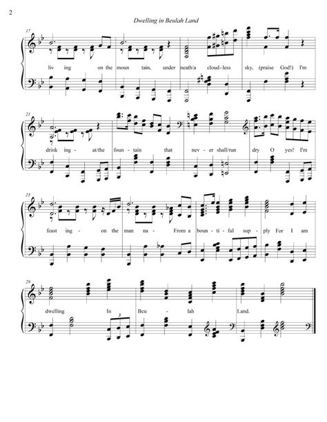 Part+Two:+Dwelling+in+Beulah+Land+(Chorus) Hey There Delilah Piano, Sweet Beulah Land Sheet Music, Bellas Lullaby Piano, Beulah Land, Carol Of The Bells Piano Easy, Piano Carol Of The Bells, Free Music, Church Ideas, First Page