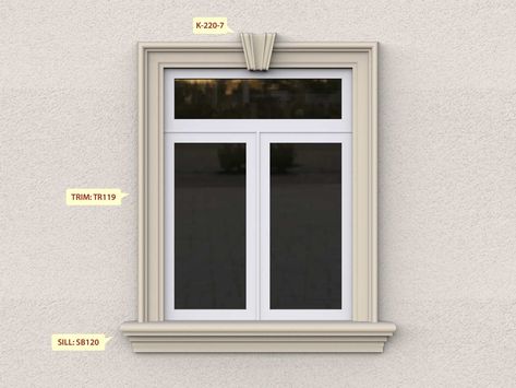 Exterior Window Molding, Window Molding Trim, Modern Window Design, Compound Wall Design, Down Ceiling Design, House Window Design, Window Designs, House Roof Design, Window Trim Exterior