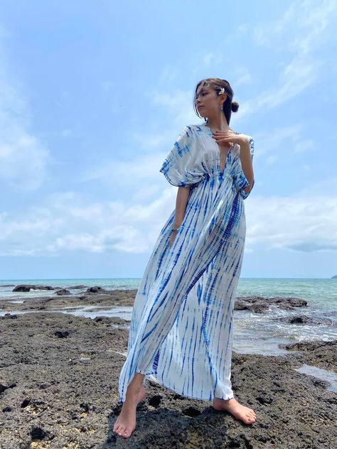 Hand Tie Dye Dress Goddess Dress Maxi Dress Long Kaftan - Etsy Australia Dress Goddess, Kaftan Design, Honeymoon Dress, Flowy Dress Long, Kaftan Designs, One Shoulder Prom Dress, Maxi Kaftan, Kaftan Maxi Dress, Long Kaftan