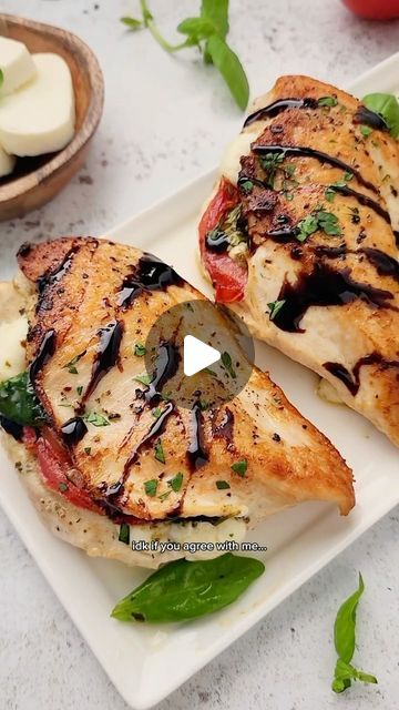 Elizabeth Marino | The Clean Eating Couple on Instagram: "CHICKEN CAPRESE! 🍅 comment ‘chicken’ and i’ll send you the recipe! melty mozz, fresh tomatoes, a little bit of pesto... *chefs kiss*😍 Here’s what you’ll need to make it:
🔹boneless, skinless chicken breasts
🔹salt & pepper
🔹 olive oil
🔹 balsamic vinegar
🔹minced garlic
🔹basil pesto
🔹roma tomatoes
🔹fresh mozzarella
🔹fresh basil leaves
COMMENT ‘RECIPE’ if you want me to send you the recipe! 
or: click the link in my bio and search ‘caprese chicken’ at the top or go to: https://thecleaneatingcouple.com/chicken-caprese/
.
.
#capresechicken #chickencaprese #capresesalad #healthyfood #thecleaneatingcouple #cheesy #highproteinrecipe #highproteindinner #eathealthy #healthyrecipes #lowcarbdinner #eatgoodfeelgood #easyhealthymeals #me The Clean Eating Couple, Clean Eating Couple, Chicken Caprese, High Protein Dinner, Caprese Chicken, Chefs Kiss, Basil Pesto, Roma Tomatoes, Basil Leaves