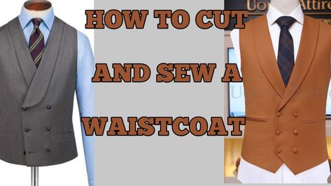 In this video I give a detailed tutorial on how to cut and sew a waist Waistcoat Designs For Men, Umbrella Plazo, Waist Coat Men, Mens Vest Pattern, Pocket Design Fashion, Waistcoat Designs, Waistcoat Pattern, Men Waistcoat, Mens Vest Fashion