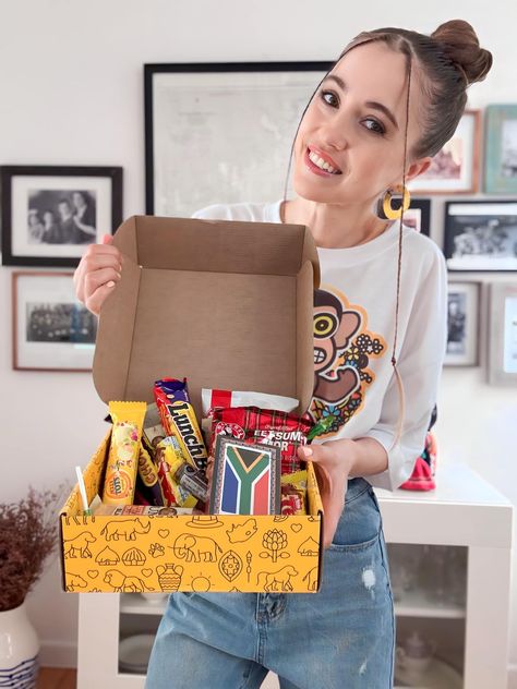 Indulge in the flavors of South Africa just like Christina Lapina 😍  Check out her photos featuring our South African snack box and treat yourself to the same delight 🇿🇦  Order now and experience these delicious treats!  #SouthAfrica #SnackBox #GiftIdeas #TreatsFromHome South African Snacks, South African Crunchies, South African Candy, Proudly South African Products, South African Beads, South African Gifts, Australian Snacks, African Snacks, Snack Box