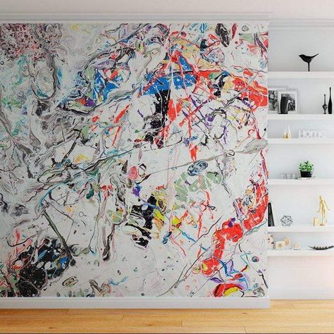 Paint Wall Mural, Mural Abstract, Zen Den, Artist Loft, Modern Stained Glass, Mural Ideas, Paint Wall, Wall Murals Painted, Splatter Paint