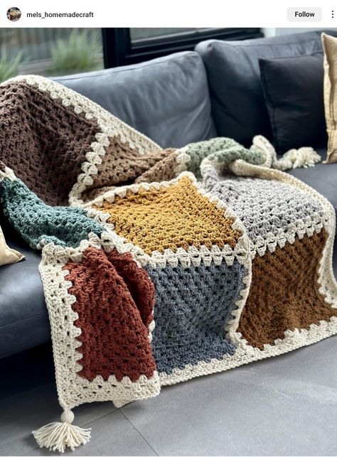 Diy Laine, Crochet Throw Pattern, Chunky Crochet Blanket, Crochet Blanket Pattern Easy, Crocheted Blanket, Crochet Bedspread Pattern, Easy Crochet Blanket, Crochet Blanket Designs, Crochet Bedspread