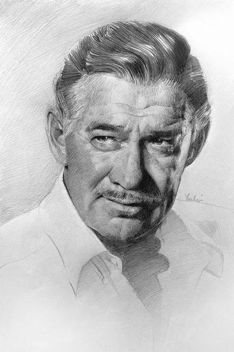 50 Amazing Pencil Portrait drawings for Inspiration Portrait Au Crayon, Male Portraits, Tree Drawings Pencil, Pencil Portrait Drawing, Pencil Drawing Tutorials, Realistic Pencil Drawings, Portrait Drawings, Charcoal Drawings, Clark Gable