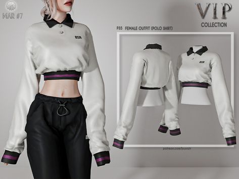 busra-tr's [PATREON] (Early Access) Female Outfit (POLO SHIRT) P35 Satin Playsuit, Male Outfit, The Sims 4 Packs, Clothes Cc, Sims 4 Cc Clothes, Sims Clothes, Free Sims, Sims4 Clothes, Sims 4 Toddler