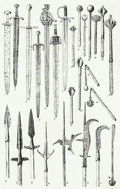 Medieval weapons Ako Kresliť, Types Of Swords, Medieval Armor, Dark Ages, Medieval Fantasy, Larp, Swords, Dark Fantasy, History