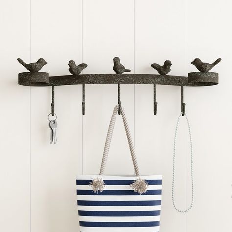 August Grove® Continuum Decorative Birds on Ribbon Wall Mounted Coal Rack & Reviews | Wayfair Ribbon Wall, Shabby Chic Living, Shabby Chic Room, Shabby Chic Living Room, Style Shabby Chic, Shabby Chic Interiors, Shabby Chic Bathroom, Shabby Chic Bedroom, Shabby Chic Diy