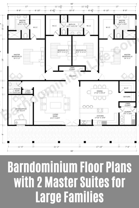 Dual Master Floor Plans, Two Master Suites House Plans, Two Family House Plans Design, His And Her Closet Floor Plans, Barndominium Floor Plans With Two Master Bedrooms, 3 Suite House Plans, 2 Family Home Floor Plans, 2 Primary Bedroom House Plans, 2 Suite House Plans