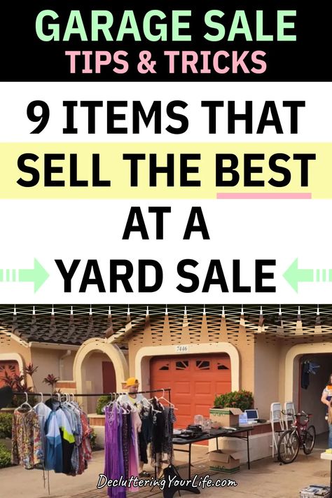 Tips For Garage Sales, How To Sell Clothes At A Yard Sale, Getting Ready For A Garage Sale, How To Price Things For A Garage Sale, How To Price Yard Sale Items Tips, Pricing Yard Sale Items Tips, Yard Sale Snacks To Sell, Garage Sell Tips, Yard Sale Tips Pricing