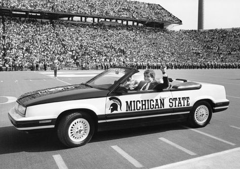 Msu Football, Room 101, Michigan State Football, Msu Spartans, Vintage Michigan, East Lansing, Lansing Mi, Convertible Car, Michigan State University