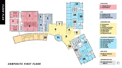 Middle School Floor Plan, School Layout Plan, School Building Plans Architecture, High School Floor Plans Layout, School Layout Plan Architecture, High School Design Architecture, Elementary School Floor Plan, Middle School Architecture, Highschool Plans Architecture