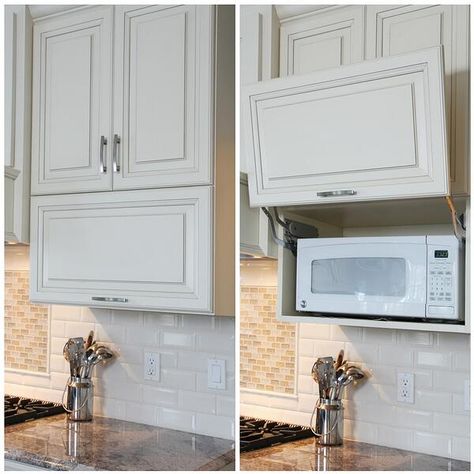 Microwave Hidden Cabinet, Hide Microwave In Cabinet, How To Hide Microwave In Small Kitchen, Hiding A Microwave In A Small Kitchen, Upper Microwave Cabinet, Small Microwave In Cabinet, Hidden Microwave Small Kitchen, Hide Your Microwave, Case Opening Kitchen