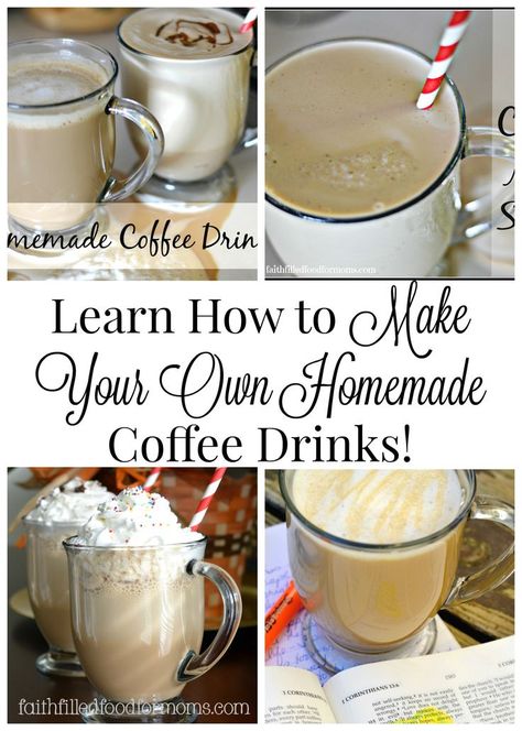 Learn How to Make Your Own Homemade Coffee Drinks at Home ~ Save tons of money by making your own coffee drinks! Learn how to make Espresso too! Coffee Drinks At Home, Homemade Coffee Drinks, Homemade Gourmet, Make Your Own Coffee, Espresso Recipes, Drinks At Home, Espresso At Home, Tons Of Money, Best Espresso Machine