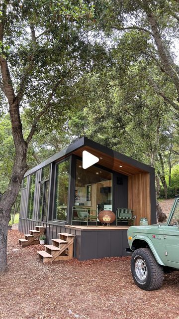 Small Cabin In The Woods, A Room With A View, Home Model, Room With A View, Granny Flat, Floor To Ceiling, Luxe Life, Small Cabin, Cabin In The Woods