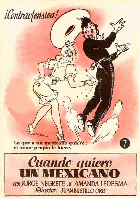 Cuando quiere un mexicano (1944) "Cuando quiere un mexicano" de Juan Bustillo Oro - tt0219626 Mexico Aesthetic, Indie Drawings, Nighty Night, Mexican Culture, Movie Posters Vintage, Mexican Art, Vintage Cartoon, Vintage Movies, Old Art