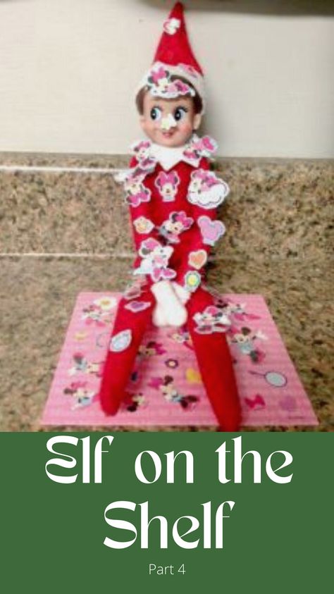 Elf on the Shelf goes crazy with stickers! Elf on the Shelf IDEAS! 4 pages worth so far! Elf On The Shelf Ideas With Stickers, Multiple Elf On The Shelf Ideas, Elf Ideas, Elf On The Shelf Ideas, Shelf Ideas, Christmas Stickers, On The Shelf, Part 4, Elf On The Shelf