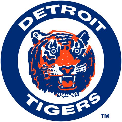 Detroit Tigers Primary Logo (1964-1993) - A tiger head in a navy ring with Detroit Tigers in white Baseball Wall Art, Mlb Team Logos, Tiger Poster, Detroit Sports, Detroit Tigers Baseball, Mlb Logos, Tigers Baseball, Tiger Logo, Logo Baseball