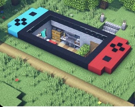 Minecraft Building Ideas Nintendo Switch, Nintendo Switch Ideas, Minecraft Interior Design Underground, Minecraft Nintendo Switch House, Mincraft Idea Underground Houses, Mincraft Idea Underground Base, Cool Underground Minecraft Base, Nintendo Switch Minecraft, Minecraft Nintendo Switch