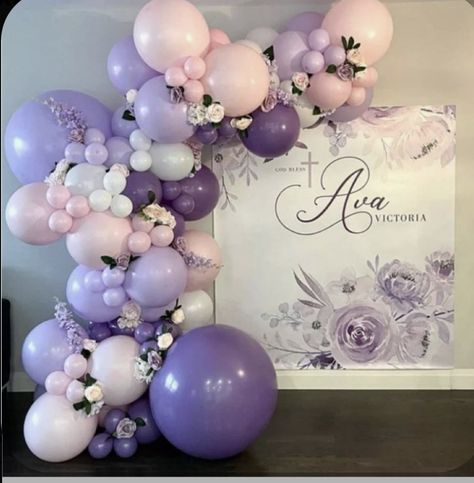 Purple Balloon Arch, Tape Balloon, Balloon Arch Tape, Lilac Birthday, Lavender Balloons, Bachelorette Party Balloon, Lilac Balloons, Recuerdos Primera Comunion Ideas, Purple Balloon