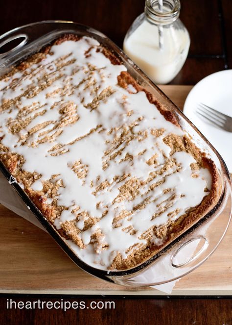 Old Fashioned Banana Crumb Cake | I Heart Recipes Homestyle Recipes, Banana Crumb Cake, Comforting Hug, I Heart Recipes, Kid Friendly Dessert, Crumb Cake Recipe, Sweet Glaze, Heart Recipes, Comfort Desserts