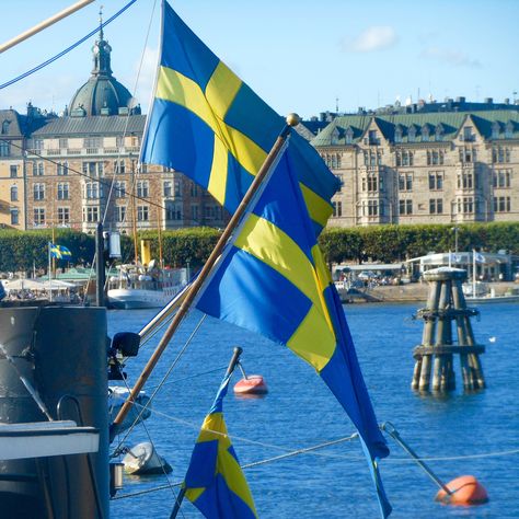 Swedish Flags Swedish Flag Aesthetic, Sweden Flag Aesthetic, Swedish Culture Aesthetic, Nyo Sweden, Santa Lucia Day, Swedish Culture, Sweden Cities, Sweden Aesthetic, Romania Flag