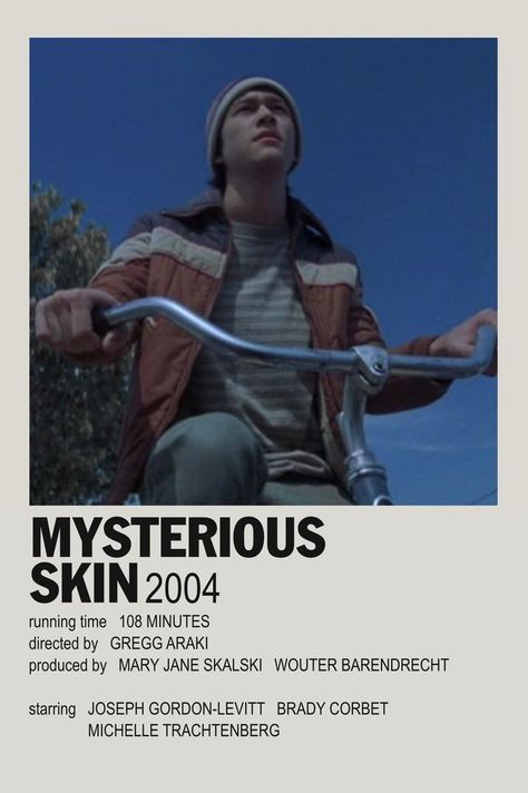 Mysterious Skins Poster, Mysterious Skin Movie Poster, Mysterious Skin Poster, Movie Checklist, Mysterious Skin, Skin Poster, Shedding Tears, Tv Posters, Movies To Watch Teenagers