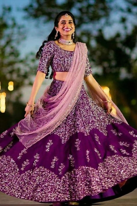 Best purple designer lehenga choli for Book Looks For more collection Visit lehenga collection @ joshindia.com/lehengas.html Pakistani Bridal Lehenga, Purple Lehenga, Designer Bridal Lehenga Choli, Lehenga Saree Design, Latest Bridal Lehenga, Reception Lehenga, Lehenga Choli Wedding, Half Saree Lehenga, Wedding Lehenga Designs