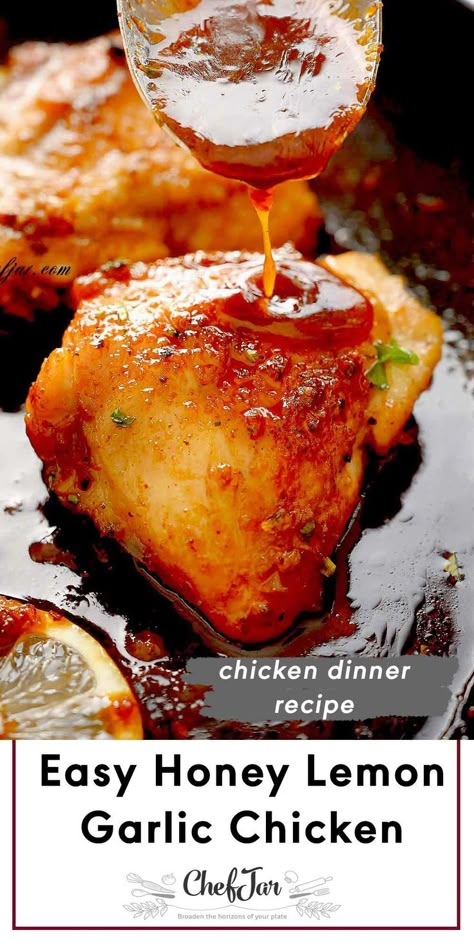 Honey Lime Garlic Chicken, Honey Dipping Sauce For Chicken, Honey Lemon Sauce For Chicken, Honey Lemon Glazed Chicken, Lemon Honey Garlic Chicken, Honey Lemon Garlic Chicken Thighs, Sticky Honey Lemon Chicken, Honey Chicken Thigh Recipes, Honey Lemon Chicken Recipe