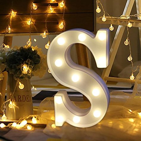 Light Up Letters,SMYTShop Warm White LED Letter Light Up Alphabet Letter Lights for Festival Decorative Letter Party Wedding (S) Letter Lights Wedding, Light Up Marquee Letters, Letters S, Letter Lights, Alphabet Lighting, Lighted Marquee Letters, Free Standing Letters, Plastic Letters, Christmas Lamp