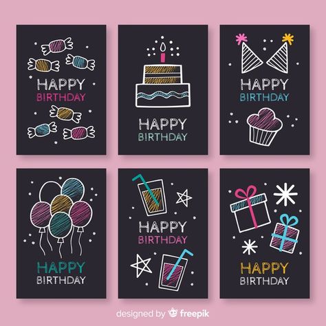 Birthday Chalkboard Art, Cartoon Birthday Cake, Birthday Doodle, Doodle Bug, Creative Birthday Cards, Birthday Card Drawing, Birthday Card Craft, 카드 디자인, Birthday Chalkboard