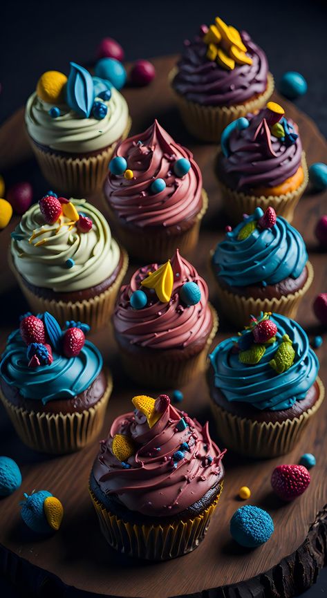 Digital Food Art, Aesthetic Walls, Food Pic, Digital Food, Cupcakes Decorados, Brownie Cake, Graduation Cakes, Cup Cakes, Cute Cakes