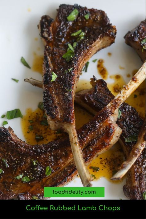 Simple & tasty coffee rubbed lamb chops cooked with a revere sear and topped with lemon-mint sauce. #lambchops #dinner #quickgourmet #broiledlamb #lambrecipes #paleo #keto Lambchops Dinner, Healthy Soul Food, Coffee Rub, Lamb Chop, Mint Sauce, Fresh Recipes, Meals Recipes, Traeger Grill, Health Trends