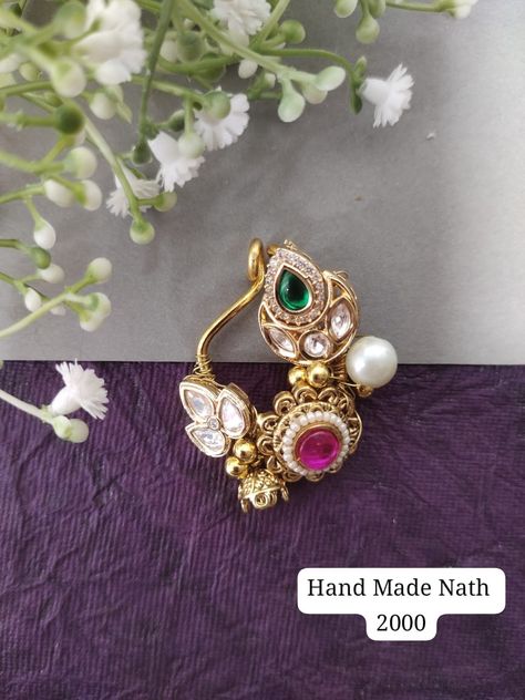 Maharastrian Jwellary Nath, Nathni Designs, Jwellery Trending 2022, Nath Designs Gold, Maharashtrian Nath Designs, Nath Designs, Maharashtrian Nath, Nath Design, Nath Bridal