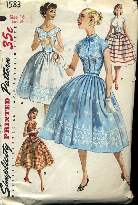 1950s Formal Dress, Rockabilly Dress Pattern, 1950s Sewing Patterns, Patron Vintage, Vintage Formal Dresses, Robes Vintage, Vintage Dress Patterns, Motif Vintage, Retro Mode