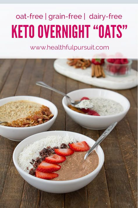 Keto Overnight “Oats” | Healthful Pursuit Paleo Overnight Oats, Keto Overnight Oats, Fudge Keto, Muffins Paleo, Overnight Oats Recipes, Vegan Keto Recipes, Recipes Pumpkin, Overnight Oat, Recetas Keto