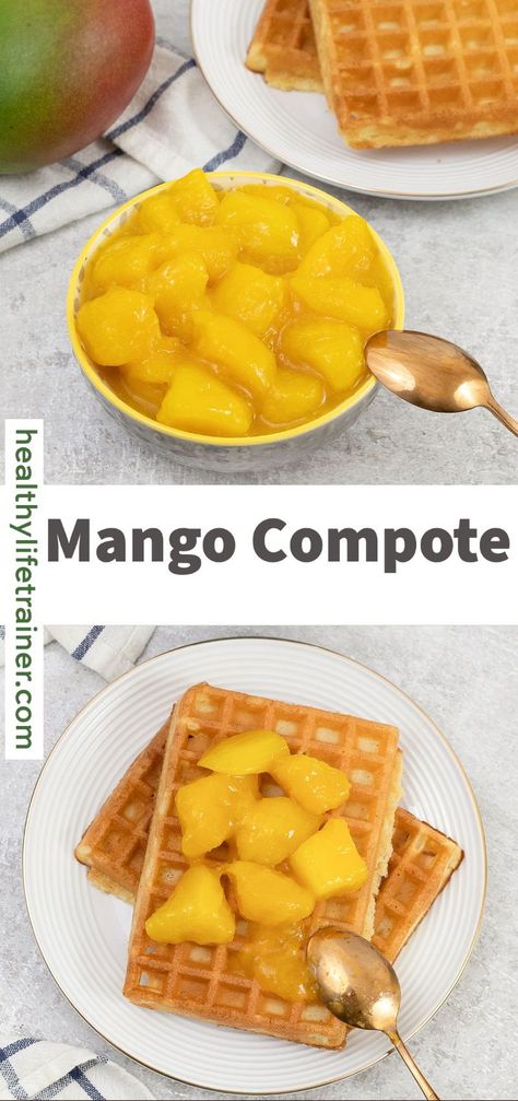 Mango Compote is a delicious fruit dish that is best served warm to bring out the natural tastes of the fruits in the dessert. In addition to serving as an ice cream topping, this Mango Compote is also a delicious compliment to cakes, cookies, and other baked goods. #mangocompote #mangorecipes Mango Compote, Compote Recipe, Mango Recipes, Duck Recipes, Favorite Dessert Recipes, Sweet Treats Recipes, Food Heaven, An Ice Cream, Breakfast Brunch Recipes