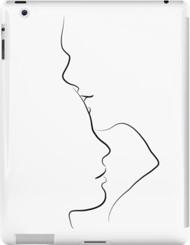 Slim impact-resistant polycarbonate case with protective lip and full access to device ports. Vibrant colors embedded directly into the case for longevity. Available for iPad 4/3/2. A simple line art drawing of a man sweetly kissing a woman's forehead. "Forehead Kiss" by Peach On A Windowsill. Forehead Kiss Sketch, Kissing Forehead Drawing, Forehead Kiss Drawing, Kiss Line Art, White Ipad Case, Forehead Kiss, Kissing Drawing, Kiss Tattoos, Couple Poses Drawing