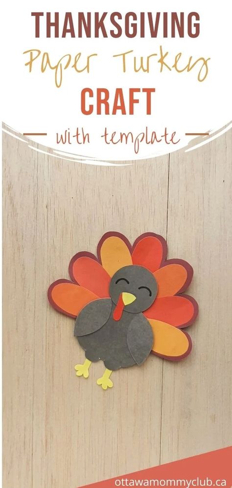 If you are looking for some fun and easy craft ideas for this Thanksgiving holiday, then you will love this Thanksgiving turkey paper craft. This super colourful turkey craft is simple and easy to make for kids of all ages even toddlers with a little help. #turkeycraft #thanksgivingcraft #thanksgivingturkeycraft Diy Turkey Crafts Thanksgiving Decorations, Turkey Ornament Craft, Easy Thankful Crafts For Kids, Tissue Paper Thanksgiving Crafts, Foam Turkey Craft, Kids Turkey Crafts Easy, Thanksgiving Card Crafts For Kids, Cricut Turkey Craft, How To Make A Paper Turkey