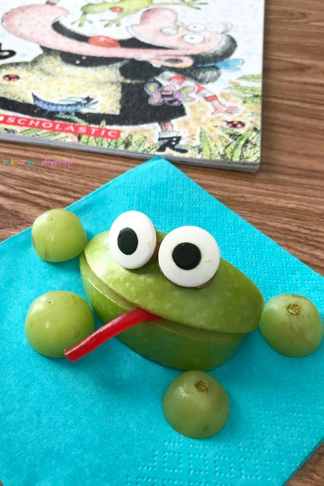 Frog Snacks For Preschool, Jungle Snacks, Apple Counting, Pond Frog, Frog Food, Vbs Jungle, Vbs Snacks, Frog Activities, Preschool Cooking