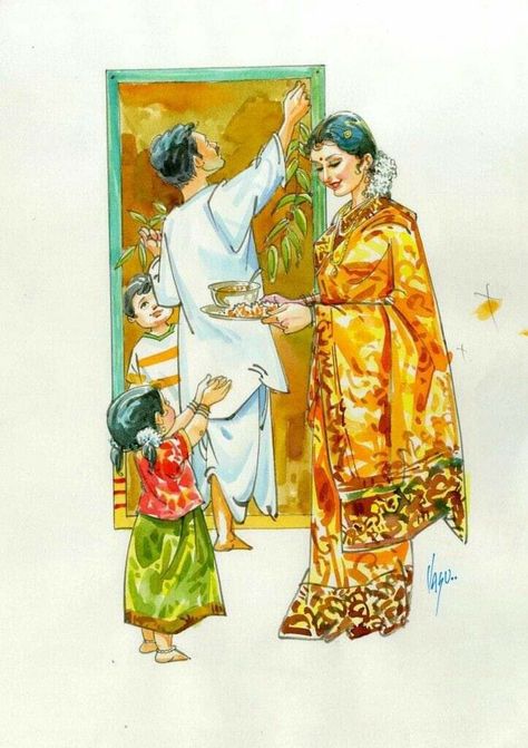 Vedas India, Colours Drawing, Bal Ganesh, Diwali Painting, Memory Drawing, Childhood Memories Art, Composition Drawing, Cow Drawing, Composition Painting