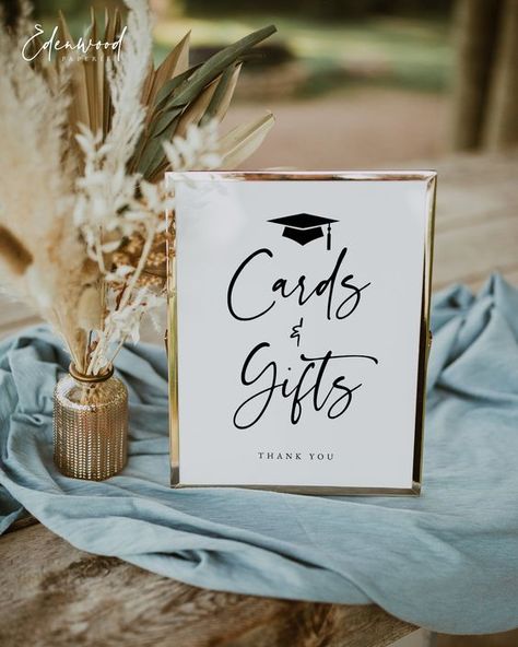 21 High School Graduation Party Ideas - Lauren Erro Gift Table Party, Grad Gift Table Ideas, Table Decoration For Graduation Party, Sign In Table For Graduation Party, Card Table Graduation Party, Grad Party Welcome Table, Low Key Graduation Party Ideas, Graduation Party Gift Table, Gift Table Graduation Party