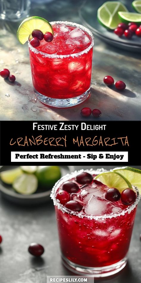 I absolutely love making this zesty Cranberry Margarita! It's the perfect blend of sweet and tart, making it an ideal drink for any festive gathering. With fresh cranberries and a hint of lime, this refreshing cocktail is sure to be a crowd-pleaser. Cheers to good times and delicious sips! Cranberry Margaritas For A Crowd, Cranberry Rosemary Margarita, Cranberry Lime Cocktail, Cranberry Margarita Recipe, Cranberry Margaritas, Cranberry Cocktails, Grenadine Cocktail, Cranberry Cocktail Recipe, Margarita Sangria