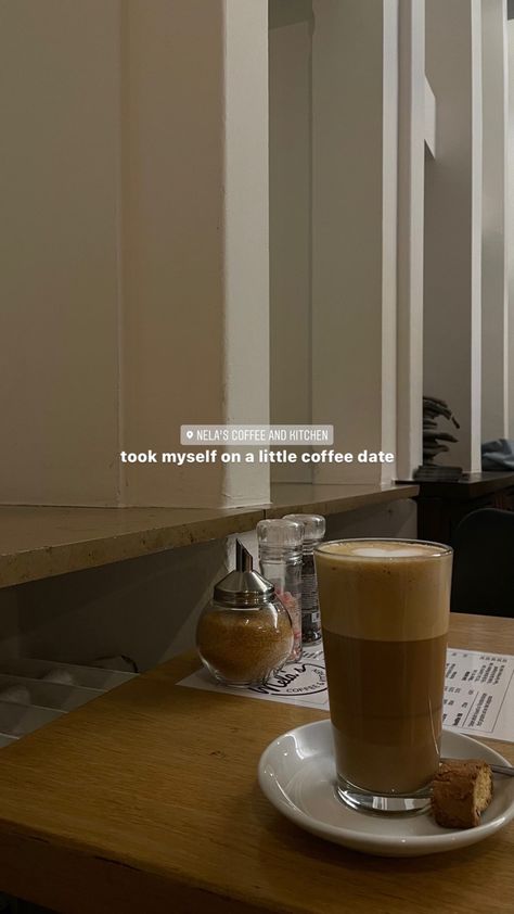 Coffee, Latte macchiato, dark colors, dark filter, sitting in cafe and drinking coffee, self care, coffee date Coffee Shop Ig Captions, Hi Story Instagram, Coffee To Go Instagram Story, Caption For Coffee Shop, Self Coffee Date Captions, Date With Myself Instagram Story, Coffee Shop Stories Instagram, Insta Photo Ideas Coffee, Instagram Story Ideas Aesthetic Coffee