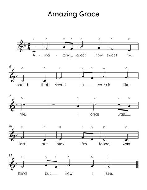 "\"Amazing Grace\" easy piano sheet music with letters and lyrics is perfect for beginner piano players." Piano Letters Songs, Amazing Grace Sheet Music, Piano Songs Sheet Music, Sheet Music With Letters, Piano Songs For Beginners, Note Making, Piano Sheet Music Letters, Piano Music Easy, Beginner Piano Music