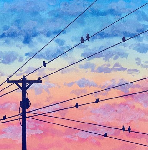 Watercolor Paintings For Sale, Watercolor Paintings Nature, Watercolor Sky, Watercolor Paintings For Beginners, Watercolor Sunset, Gouache Art, Cat Air, Sky Painting, 수채화 그림