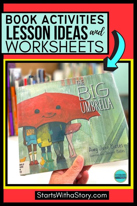 The Big Umbrella by Amy June Bates and Juniper Bates is part of Clutter-Free Classroom’s Starts With a Story collection, which is a library of printable and digital resources for students in 1st, 2nd or 3rd grade. This picture book is great for teaching the concepts and ideas: inclusion, kindness, main idea and analyzing illustrations. Your elementary students will love this read aloud and the related activities, worksheets and lesson ideas that are in the book companion. Scoop them up here! Maybe Book Activities, The Big Umbrella Book Activities, Umbrella Activities, Book Week Activities, June Bates, Sen Classroom, Genre Activities, Social Emotional Learning Lessons, Picture Book Activities