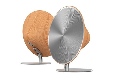 Bang and Olufsen are probably the only audio-tech OEM that manufacture their speakers as sculptural art-pieces. Sadly, I can't afford Bang and Olufsen, but there is Room Speakers, Wooden Speakers, Speaker Bluetooth, White Desk, Hifi Speakers, Speaker Design, Bluetooth Audio, Wireless Speakers Bluetooth, Mid Mod