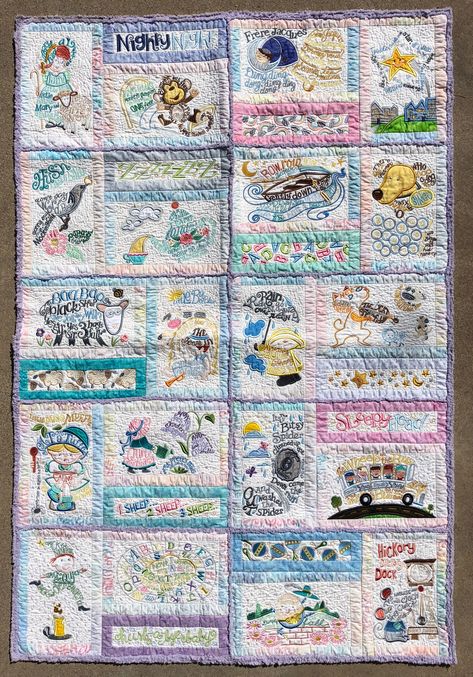 Quilt I made for my grand niece. Anita Goodesign Nursery Rhymes. Anita Goodesign, Great Hobbies, Landscape Ideas, Nursery Rhymes, Nursery